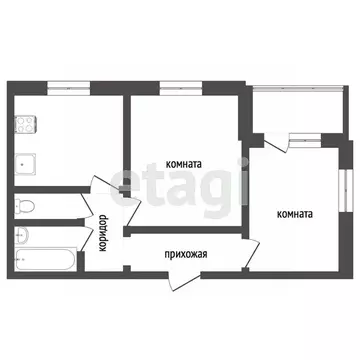 2-к кв. Челябинская область, Челябинск Комсомольский просп., 38 (48.8 ...