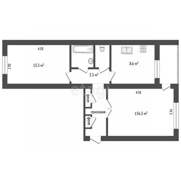 2-к кв. Ярославская область, Ярославль просп. Авиаторов, 102к2 (49.5 ...