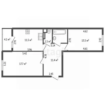 2-к кв. Ленинградская область, Сертолово Всеволожский район, ...