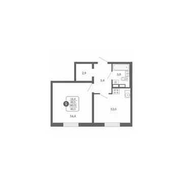 1-к кв. Кировская область, Киров ул. Потребкооперации, 34к1 (40.5 м)