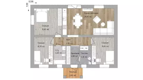 Дом в Ягул, Ясная улица (90 м)