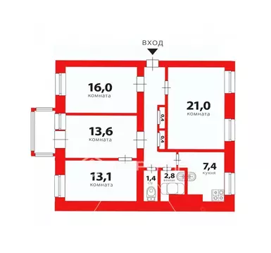 4-к кв. Санкт-Петербург ул. Чехова, 12-16 (86.6 м)