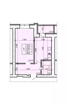 1-к кв. Саратовская область, Энгельс Новобазарная ул., 4 (38.6 м)