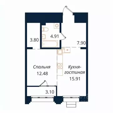 1-к кв. Иркутская область, Иркутск Байкальская ул., 246Б (48.1 м)