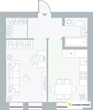 1-к кв. Пермский край, Пермь Рионская ул., 4А (37.13 м)