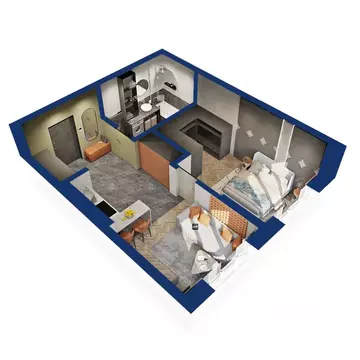 1-к кв. Башкортостан, Уфа Глумилино жилрайон,  (43.24 м)