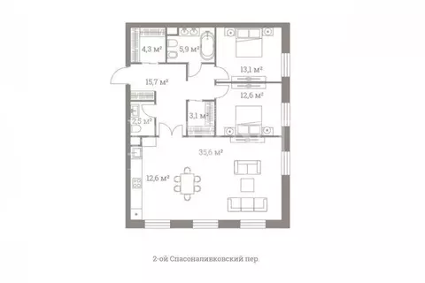 3-комнатная квартира: Москва, улица Большая Полянка, 44 (105 м)