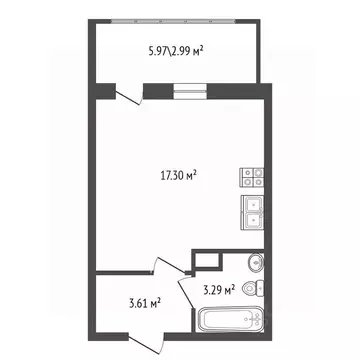 Студия Санкт-Петербург Планерная ул., 87к1 (23.7 м)