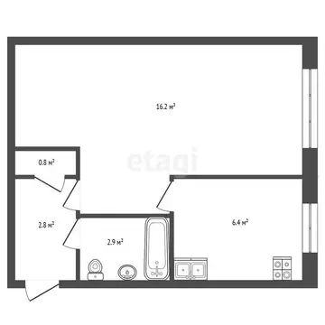 1-комнатная квартира: Санкт-Петербург, улица Руставели, 28 (31.1 м)