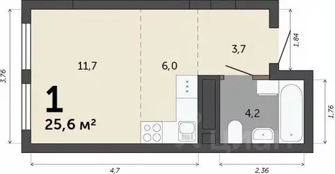 Студия Свердловская область, Екатеринбург пер. Сосновый (25.6 м)