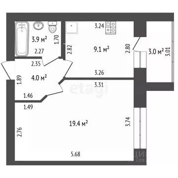 1-к кв. Башкортостан, Стерлитамак ул. Строителей, 71 (36.4 м)