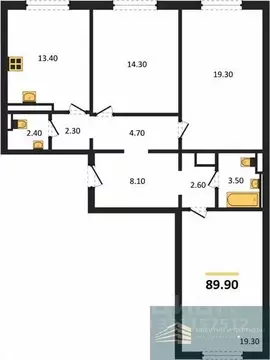 3-к кв. Воронежская область, Воронеж ул. Загоровского, 5/3 (89.9 м)