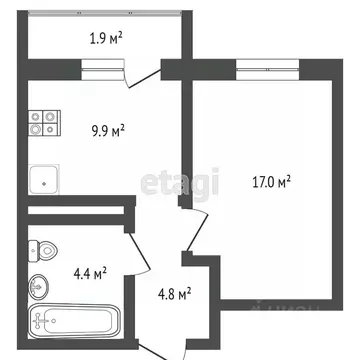 1-к кв. Крым, Симферопольский район, с. Мирное ул. Крымской Весны, 1к4 ...