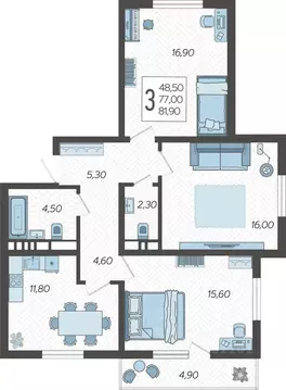3-к кв. Краснодарский край, Сочи городской округ, с. Раздольное ул. ...