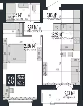 2-к кв. Алтайский край, Барнаул Опера Резиденс жилой комплекс, БС3 ...