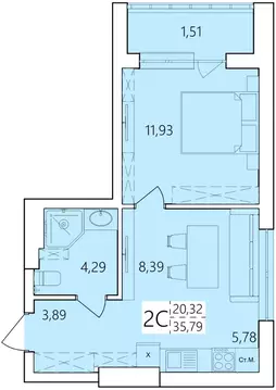 2-к кв. Башкортостан, Уфа Затон жилрайон, Волна жилой комплекс (35.79 ...