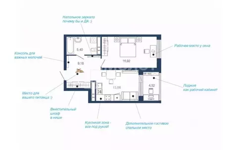 1-к кв. Липецкая область, Липецк Елецкое ш., 9 (49.68 м)