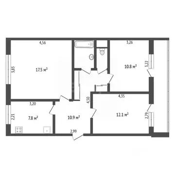3-к кв. Амурская область, Благовещенск ул. Ленина, 30/6 (67.5 м)