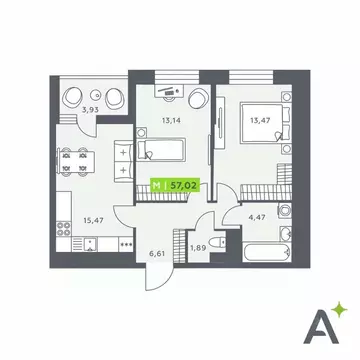 2-к кв. Ленинградская область, Всеволожский район, Заневское городское ...