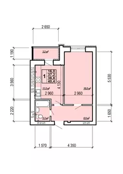 1-к кв. Саратовская область, Энгельс ул. Колотилова, 100 (40.4 м)