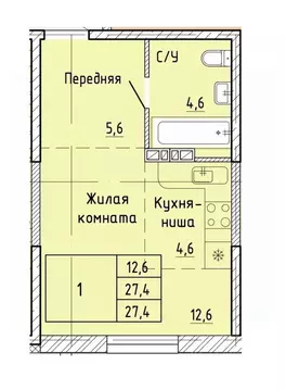 1-к кв. Приморский край, Артем  (27.4 м)