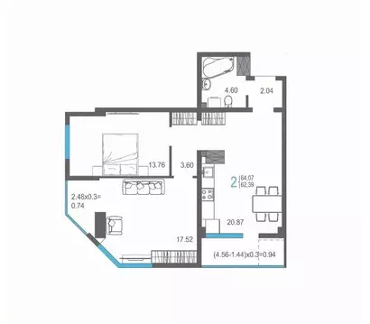2-к кв. Крым, Ялта ул. Кирова, 155Ак1 (64.07 м)