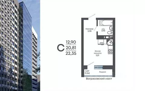 Студия Воронежская область, Воронеж Нижняя ул., 32 (22.35 м)