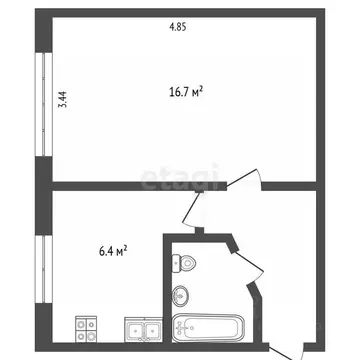1-к кв. Ханты-Мансийский АО, Сургут просп. Ленина, 61/2 (29.5 м)