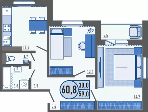 2-к кв. Орловская область, Орловский муниципальный округ, д. Жилина ...