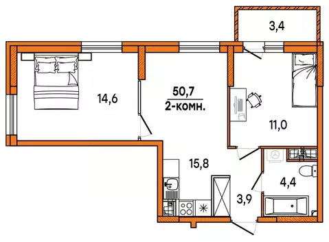 2-к кв. Ульяновская область, Ульяновск Киндяковка мкр, Заря жилой ...