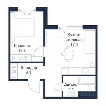 1-к кв. Челябинская область, Челябинский городской округ, пос. ...