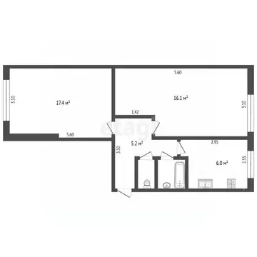 2-к кв. Пермский край, Пермь ул. Космонавта Леонова, 66 (48.1 м)
