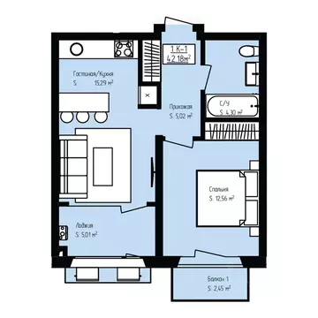 1-к кв. Дагестан, Дербент Камеллия жилой комплекс (42.18 м)