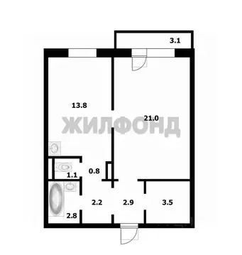 1-к кв. Новосибирская область, Новосибирск ул. В. Высоцкого, 144/2 ...