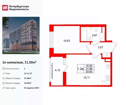 1-к кв. Ленинградская область, Всеволожский район, Свердловское ...