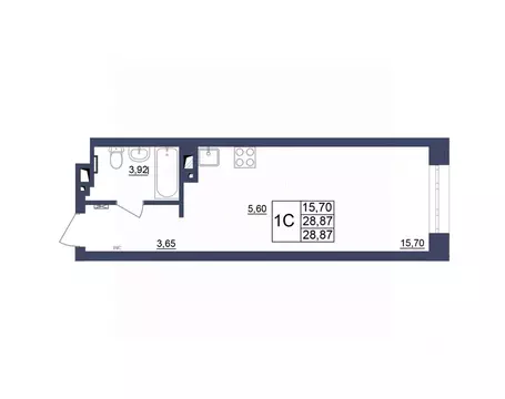 Студия Башкортостан, Уфа Космос жилой комплекс, лит1 (29.05 м)