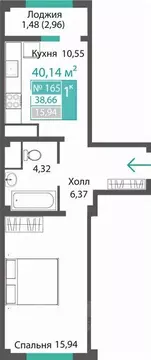 1-к кв. Крым, Симферопольский район, с. Мирное ПроПолис жилой комплекс ...