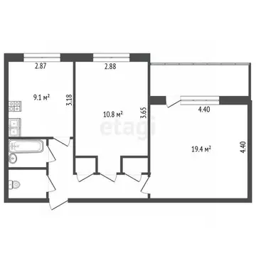 2-к кв. Ленинградская область, Ломоносовский район, Лебяженское ...