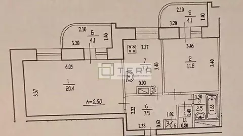 2-к кв. Башкортостан, Уфа просп. Октября, 71/2 (55.0 м)