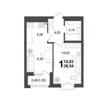 1-к кв. Башкортостан, Уфа Глумилино жилрайон, Холмогоры жилой комплекс ...