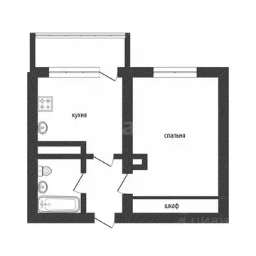 1-к кв. Смоленская область, Смоленск ул. Маршала Еременко, 60В (33.5 ...