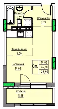 1-к кв. Алтайский край, Заринск 1-й мкр,  (28.92 м)