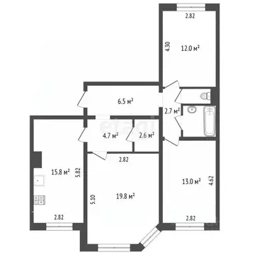 3-к кв. Калужская область, Калуга ул. 65 лет Победы, 29 (81.0 м)