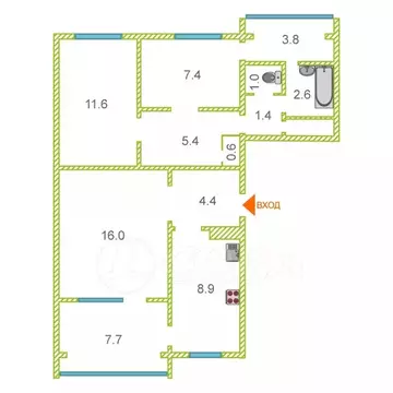 3-комнатная квартира: Сочи, улица Свердлова, 44 (71 м)