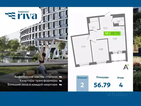 2-к кв. Ленинградская область, Мурино Всеволожский район, Урбанист ...