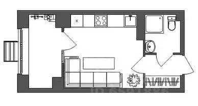 Студия Тульская область, Тула пос. Горелки, Ключевая ул., 2 (24.0 м)