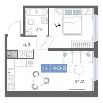 1-к кв. Свердловская область, Екатеринбург ул. Академика Парина, 11с1 ...