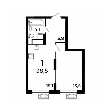 1-к кв. Нижегородская область, Нижний Новгород ул. Коперника, 15 (38.5 ...