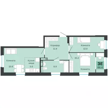 3-к кв. Пермский край, Пермь Парковый просп., 24 (66.6 м)