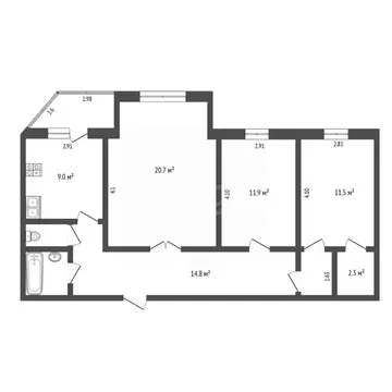 3-к кв. Ямало-Ненецкий АО, Новый Уренгой ул. Геологоразведчиков, 14 ...